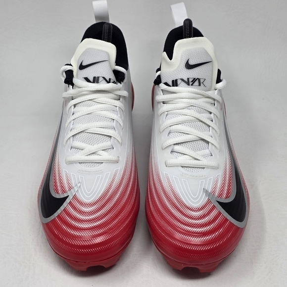 Nike Vapor Speed 3 Football Cleats White Red Black FB3303-102 Men\'s Size 8 New